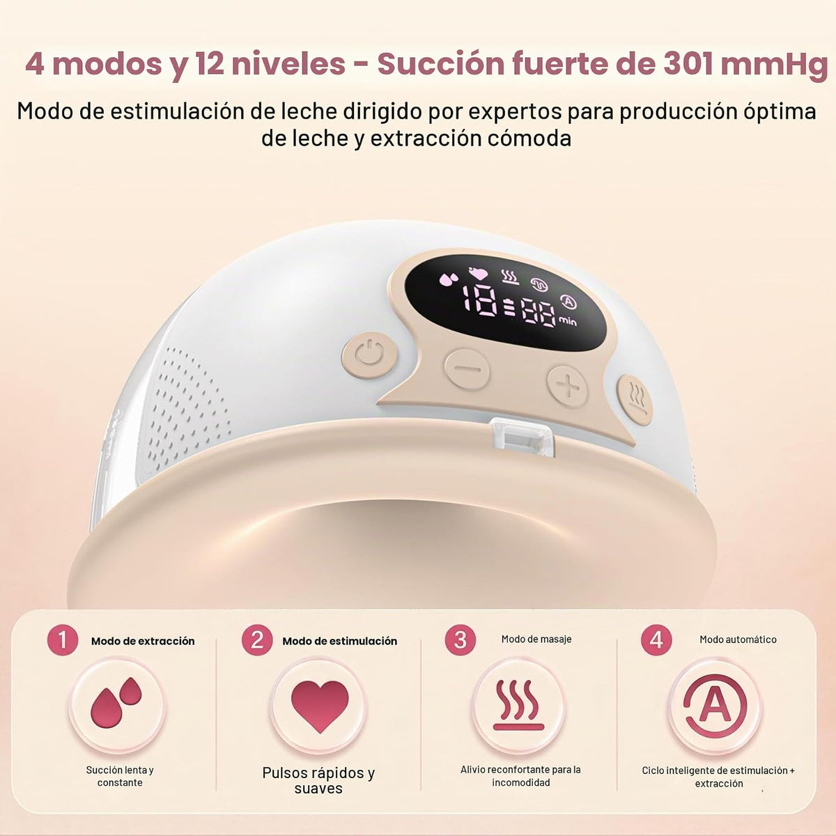 MOMPINKE Extractor de leche portátil con calefacción W12, extractor...