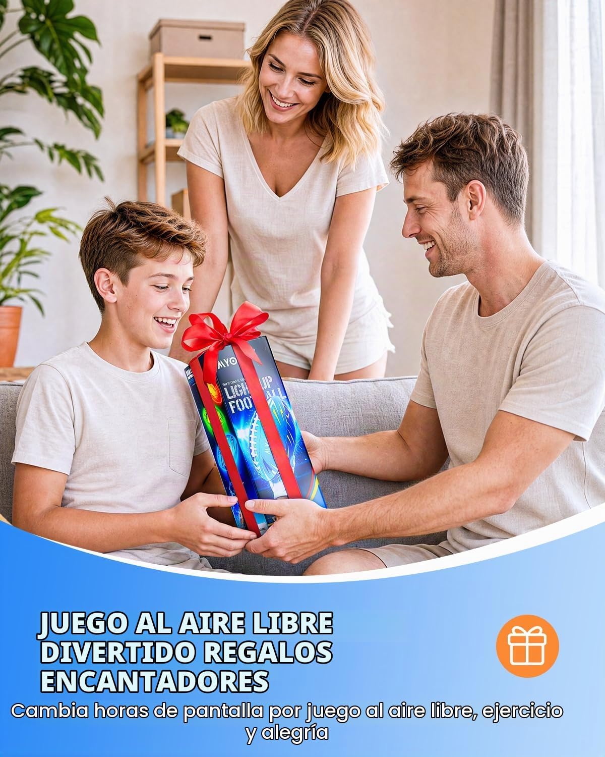MYOKIA Pelota de fútbol recargable RGB con luz que brilla en la osc...