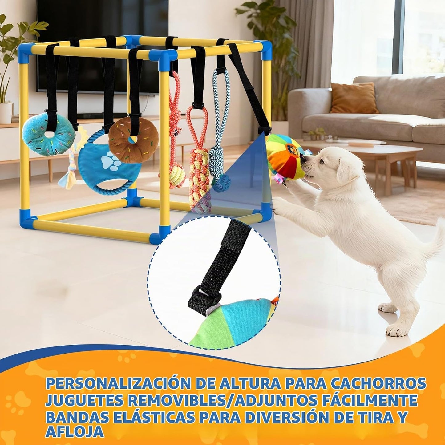 Lehorra - Gimnasio de juego para cachorros y 8 juguetes (amarillo,...