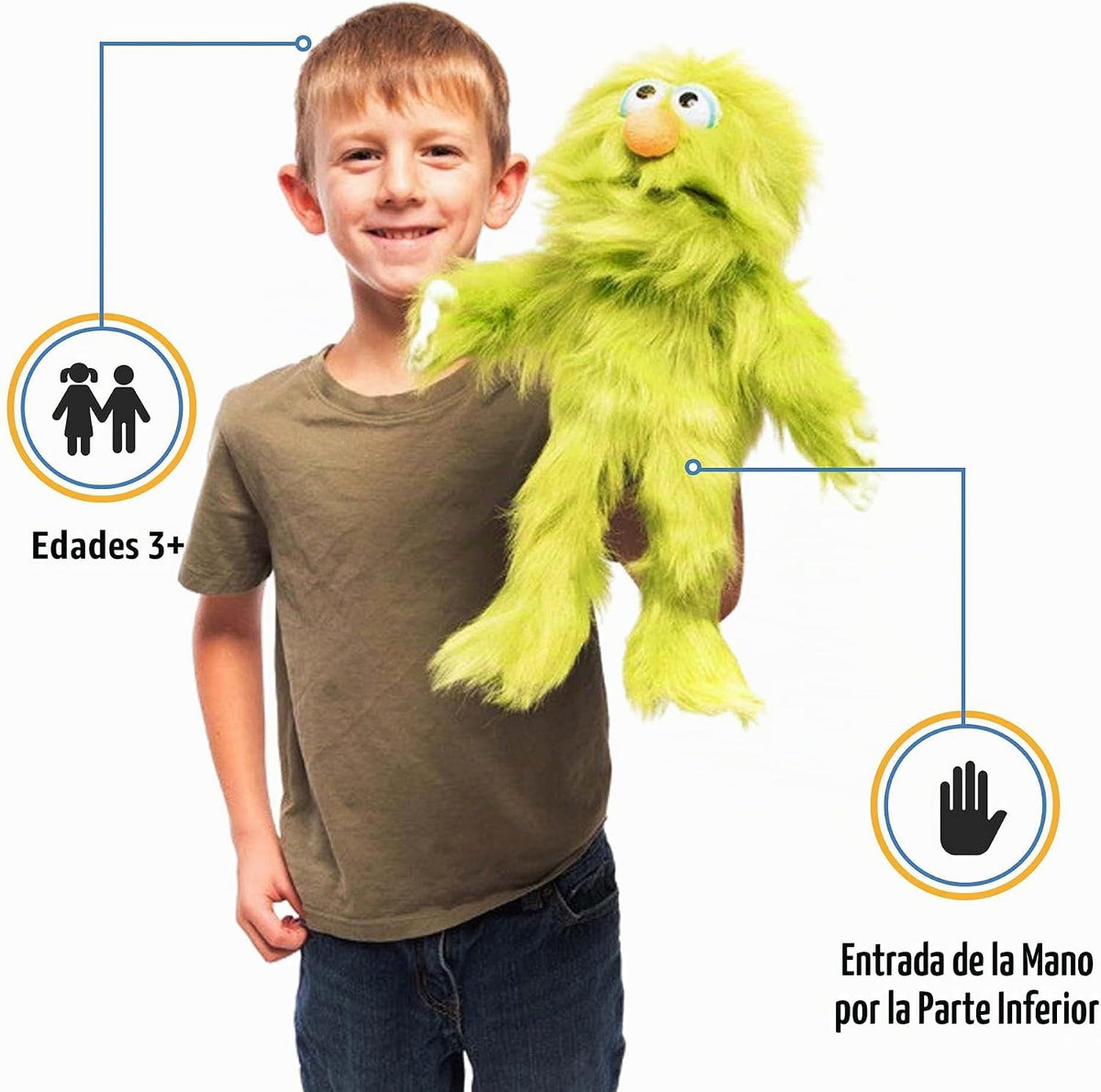 Monstruo verde, marioneta de mano de 14"