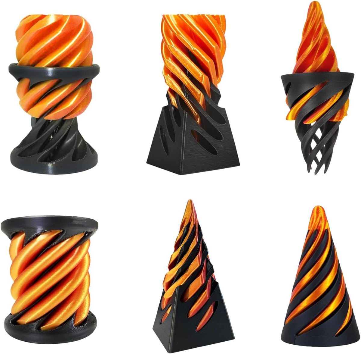 3 piezas de escultura de pirámide imposible impresa en 3D, juguete...