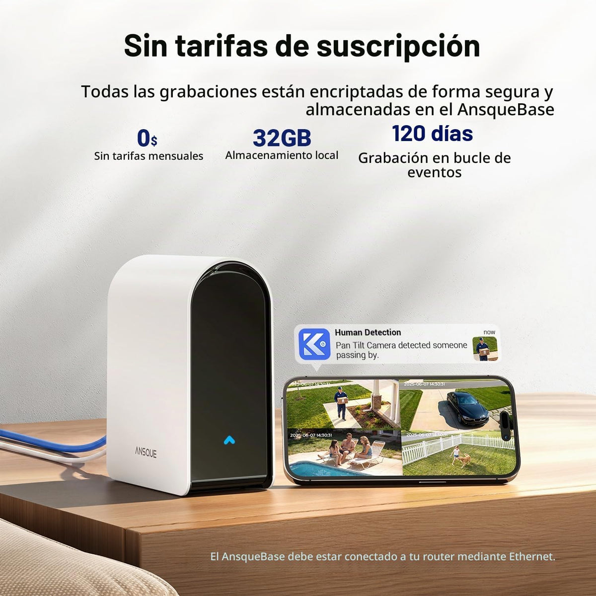 Cámaras de seguridad ANSQUE inalámbricas para exteriores del hogar,...