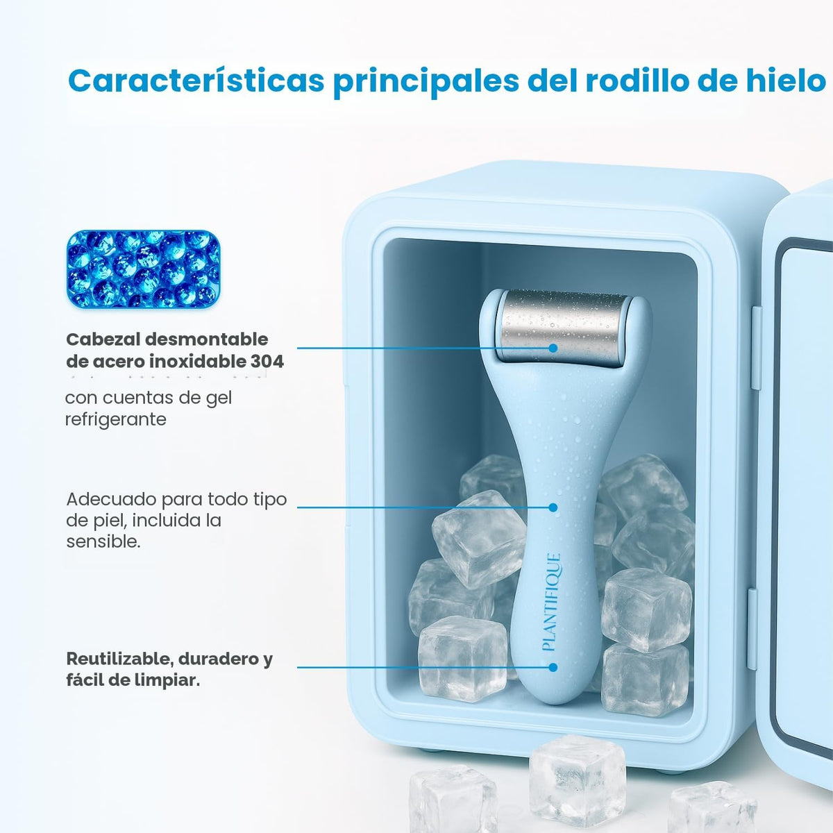 PLANTIFIQUE Rodillo de hielo para cara y ojos: reduce la hinchazón...
