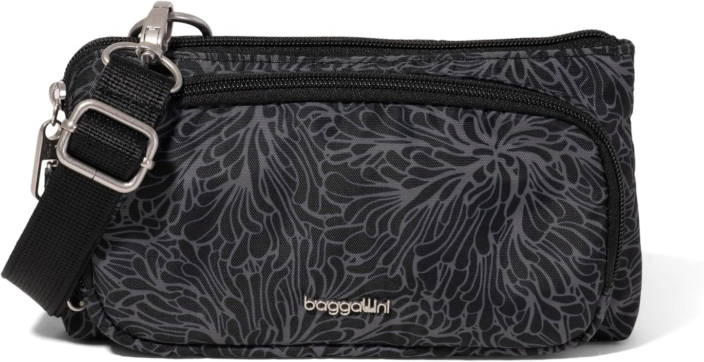 Securtex - Mini cartera cruzada antirrobo, ligera, 8.4 x 4.5 pulgad...
