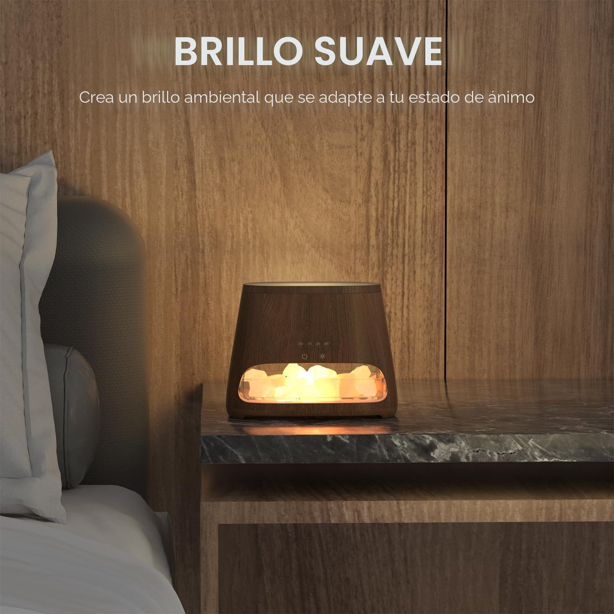 SALKING Lámpara difusora de sal del Himalaya 2 en 1, humidificador...