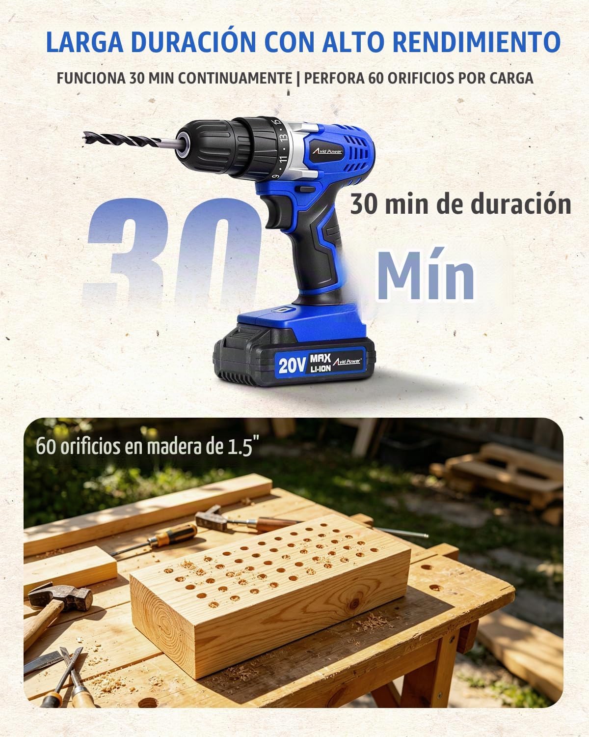AVID POWER Juego de taladro eléctrico inalámbrico de 20 V Kit de |...
