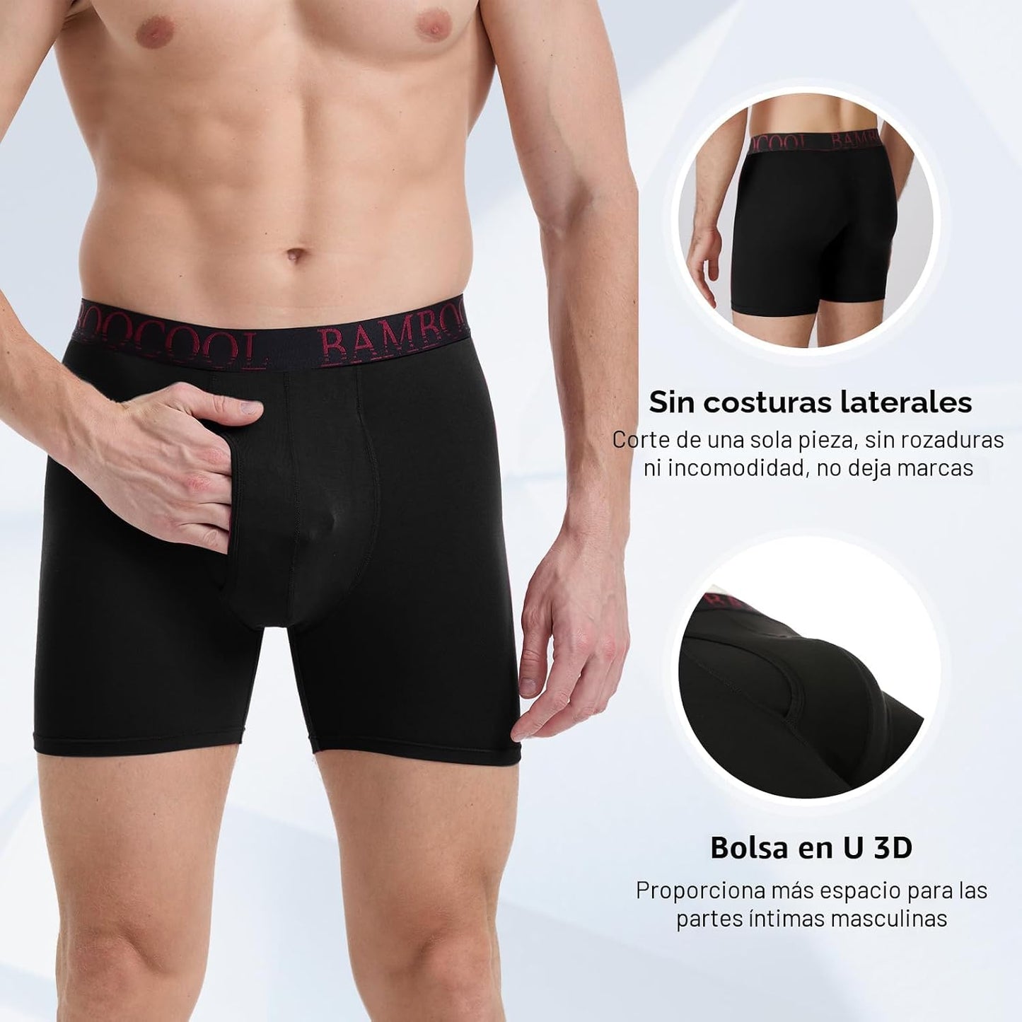 BAMBOO COOL Calzoncillos tipo bóxer ultra ComfortSoft para hombre,...