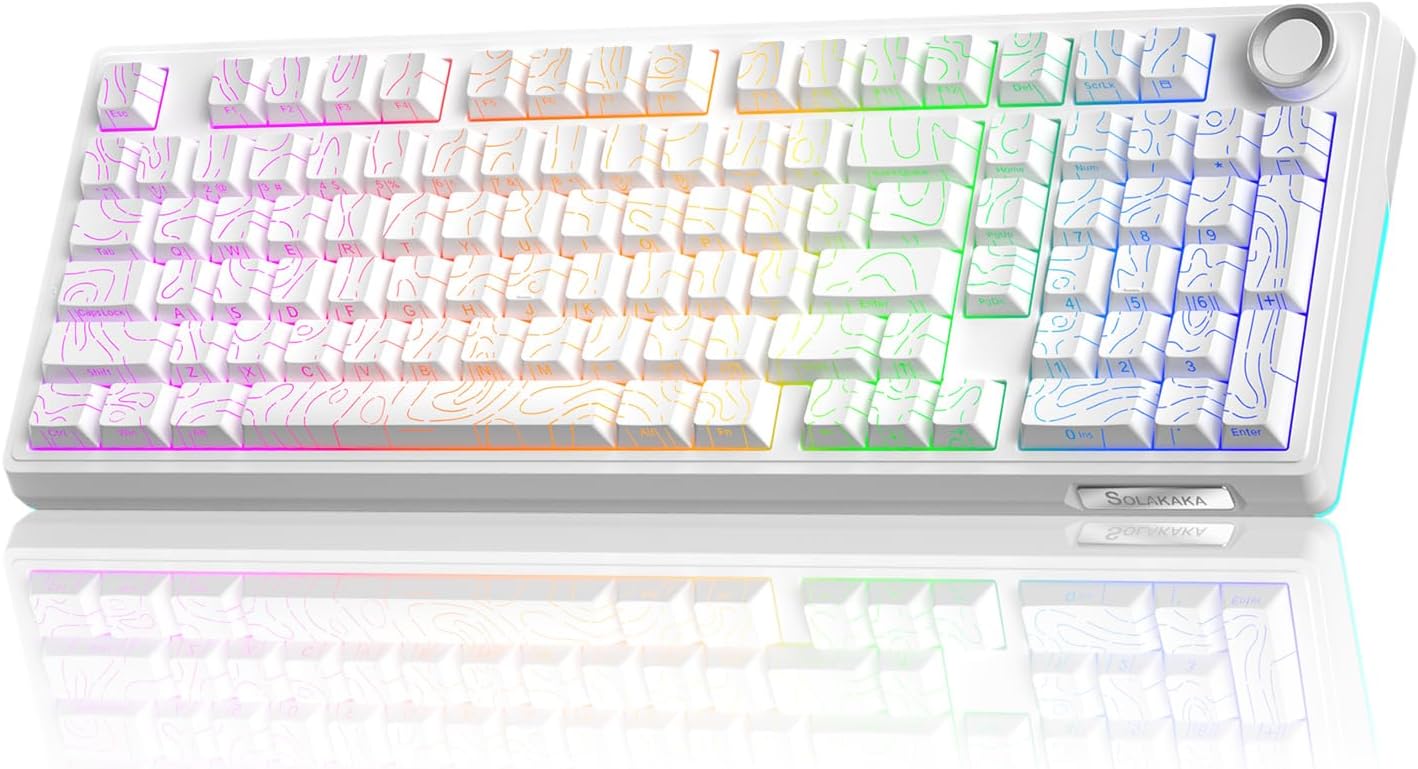 SOLAKAKA KI99 Pro 96% Teclado Mecánico Inalámbrico, Teclado RGB par...