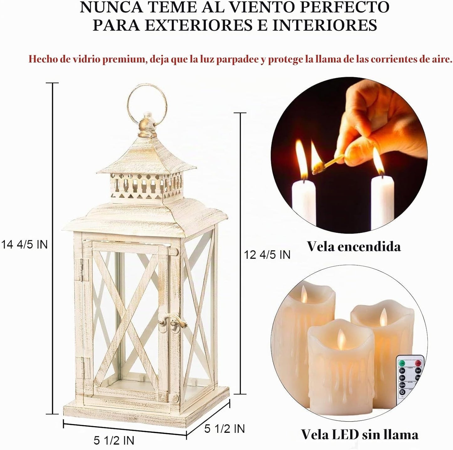 DECORKEY Farol decorativo para interiores y exteriores, decoración...