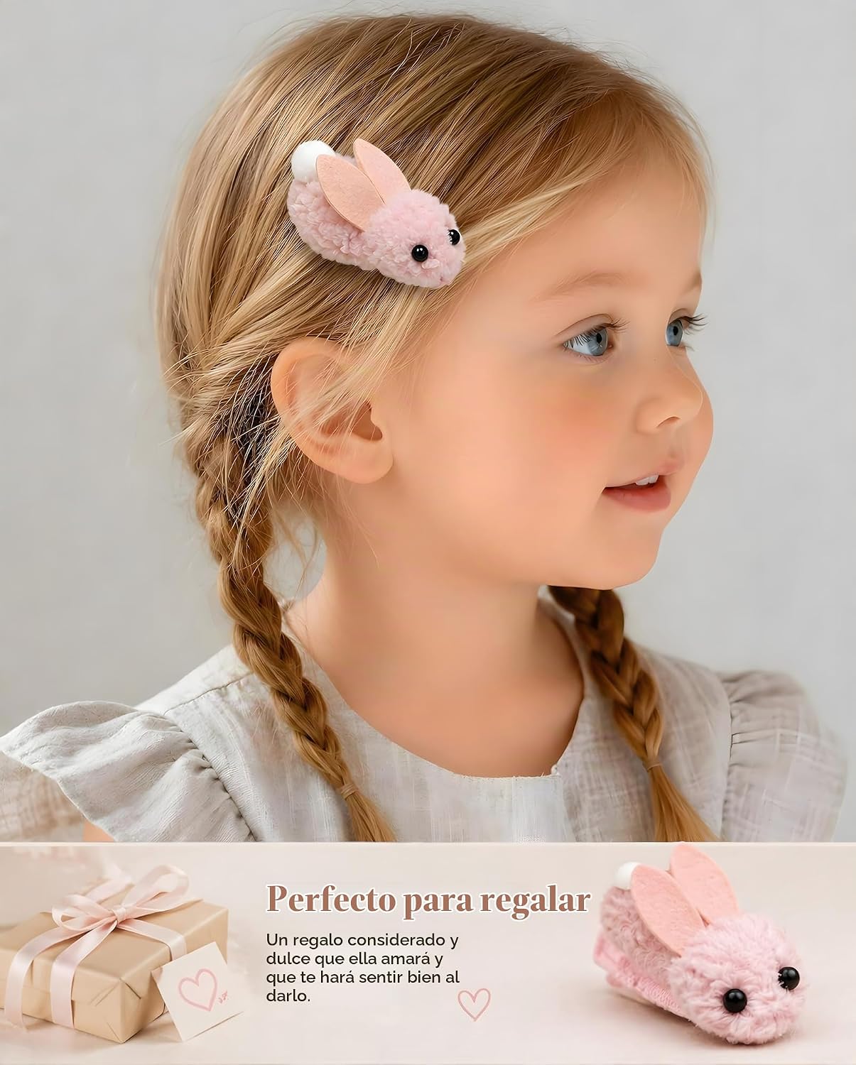 Pinzas para el cabello para niñas, 16 lazos antideslizantes y pasad...