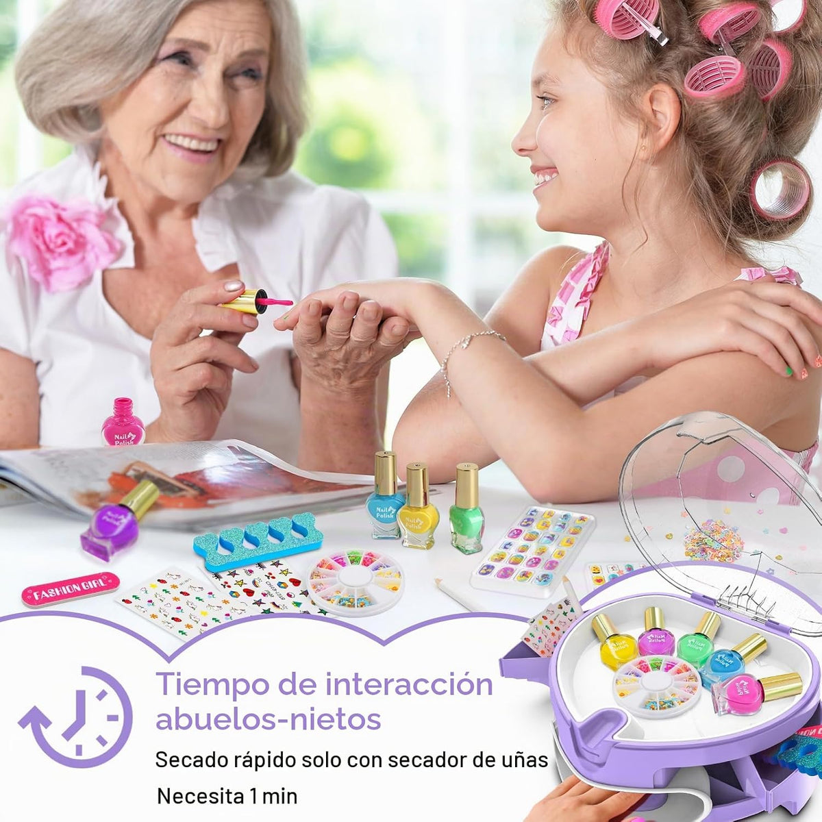 Ylovetoys Juego de esmaltes de uñas para niñas, kit de arte de uñas...