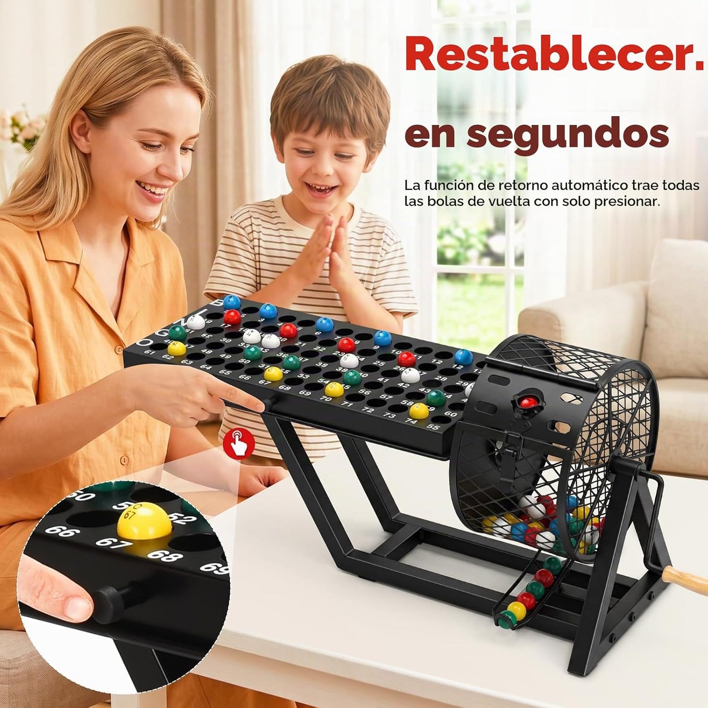 AugFir Juego de bingo profesional de lujo, juegos de bingo de mesa...