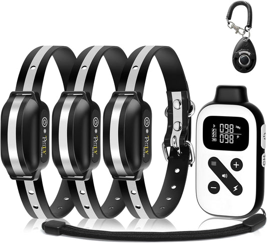 PetJoy Collar de choque para 3 perros, combo de collar de entrenami...