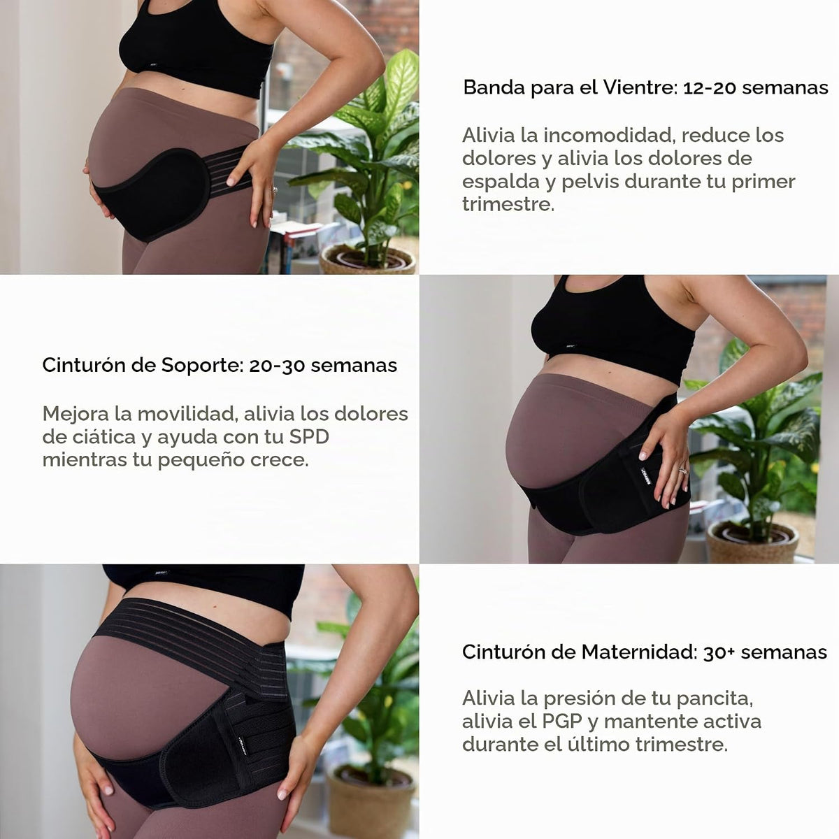 BABYGO® Cinturón de apoyo 4 en 1 para embarazo, banda de maternidad...