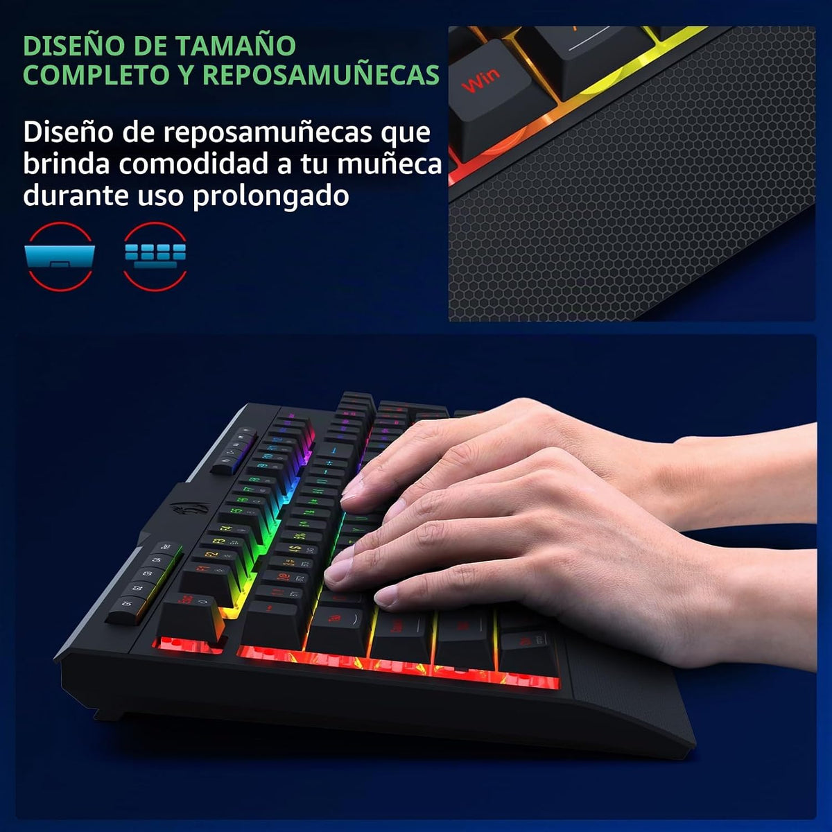 Redragon S151 PRO - Combo de teclado y mouse para juegos Wilreess d...