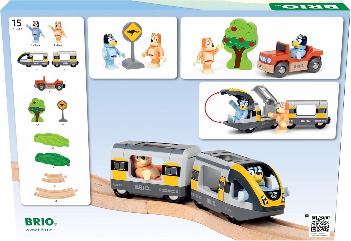 BRIO World Bluey Train Set \u2013 Juego de ferrocarril de madera co...