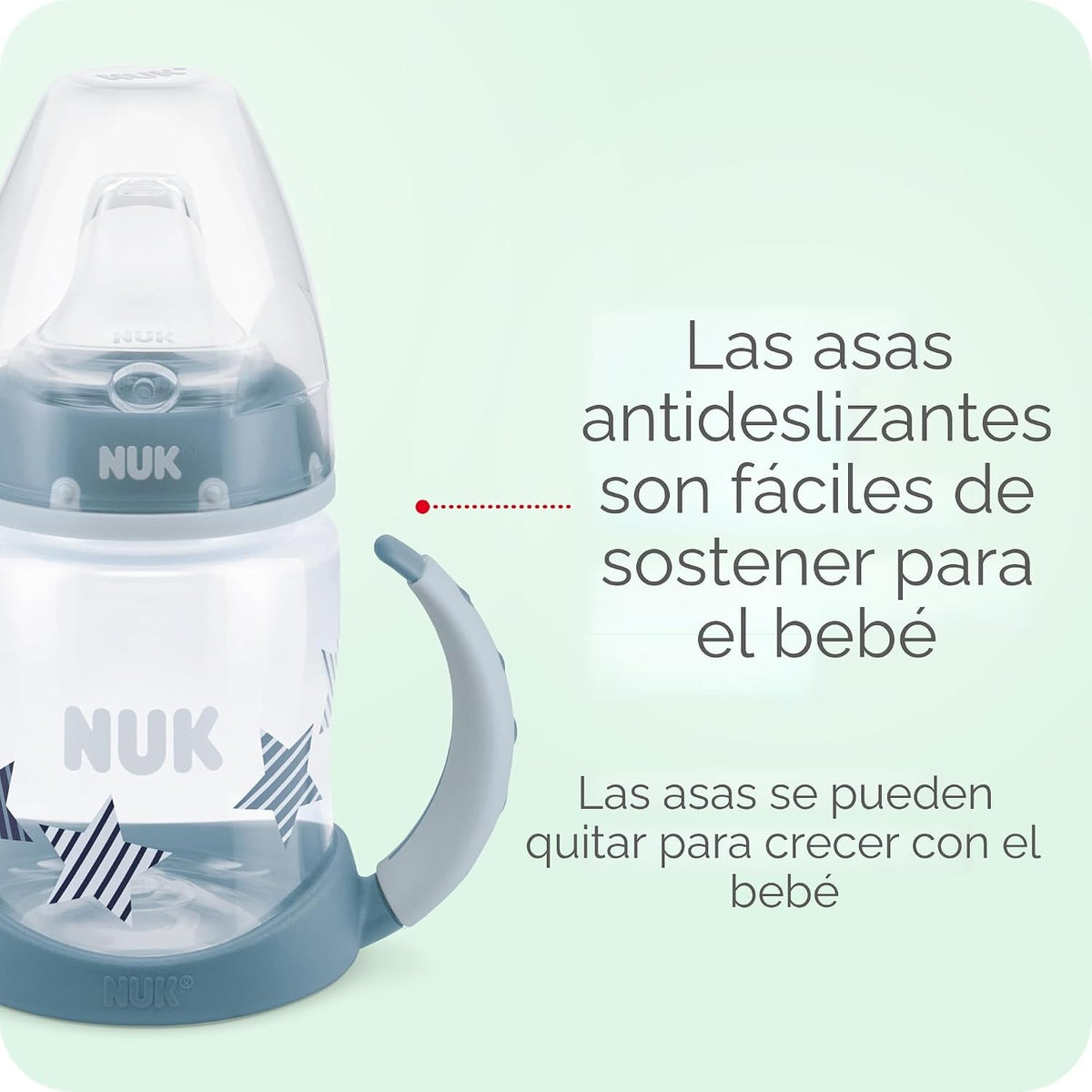 NUK Smooth Flow - Biberón anticólico, 5 onzas, paquete de 4, elefante