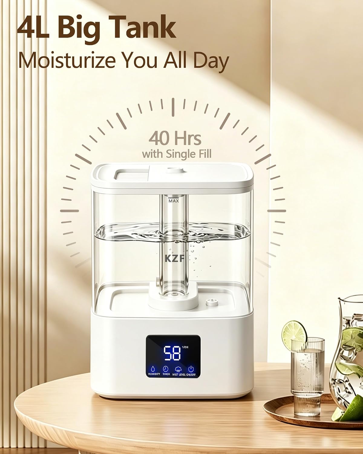Humidificadores KZF para dormitorio, humidificador de niebla fría d...