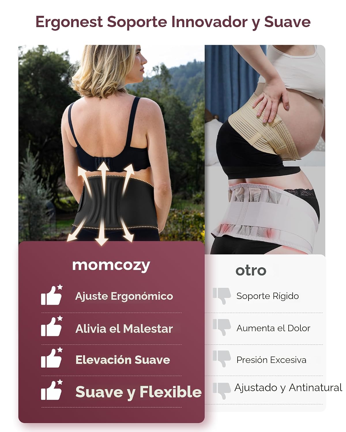 Momcozy Bandas para el vientre para mujeres embarazadas, de una sol...