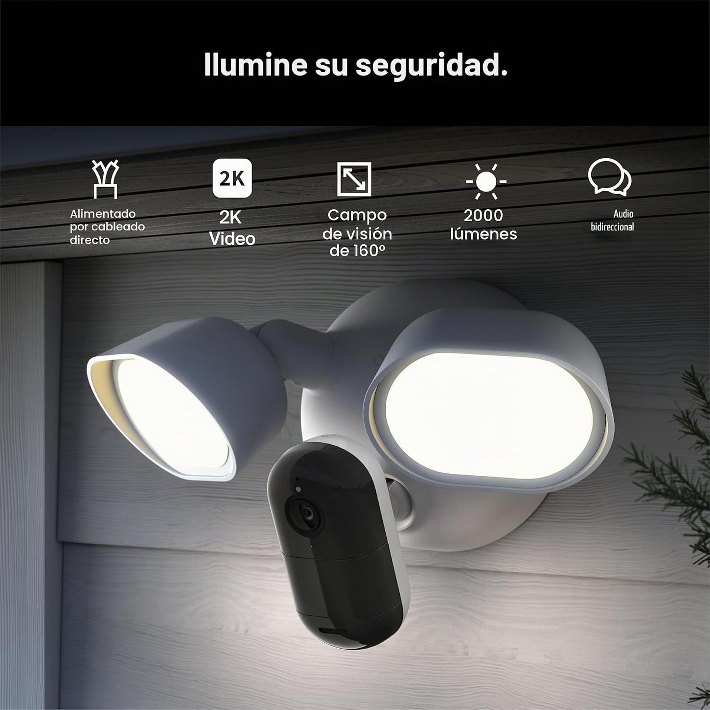 Arlo Cámara de reflector con cable, cámara de seguridad para el hog...