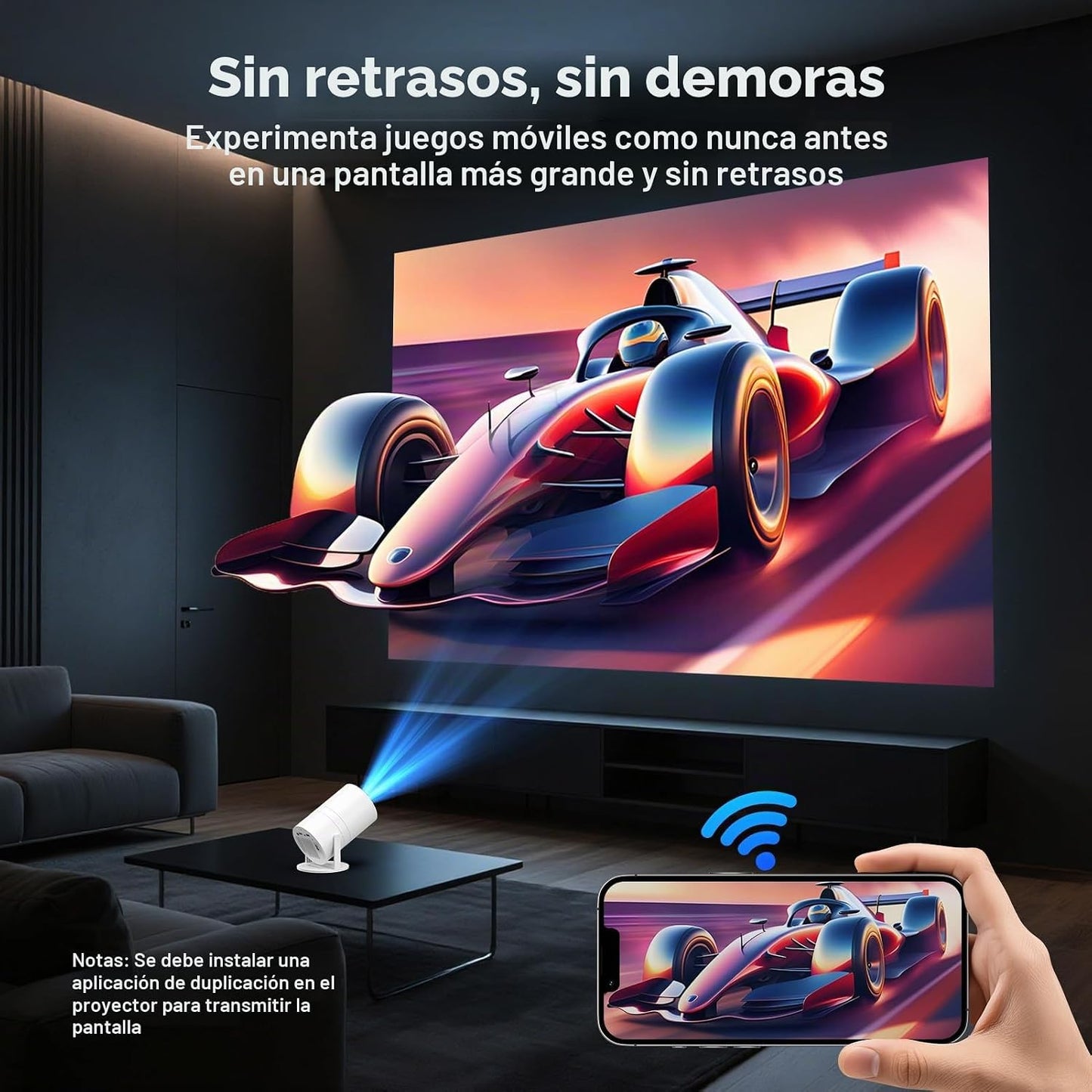 [Google TV integrado y control de voz] Mini proyector WISHOLY con W...