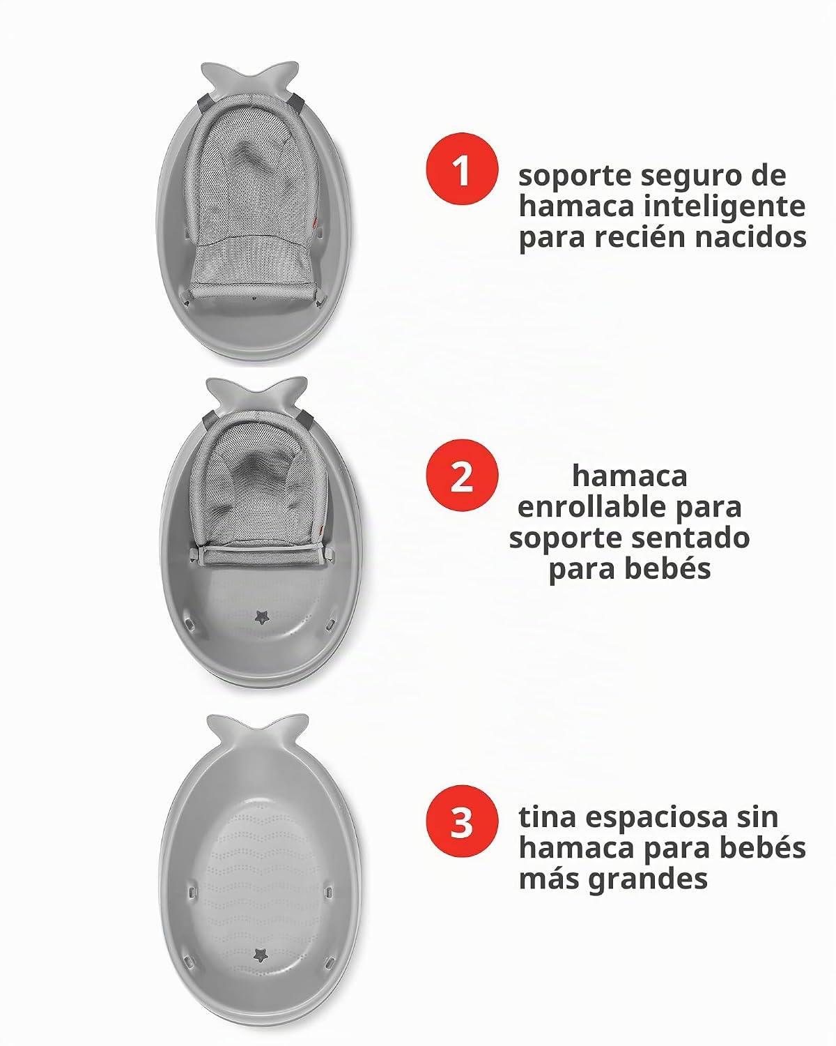Skip Hop Bañera infantil de 3 etapas para crecimiento con eslinga i...