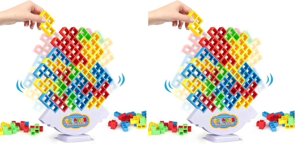 Juego de torre apilable de 64 piezas con 22 cartas, juego gigante d...