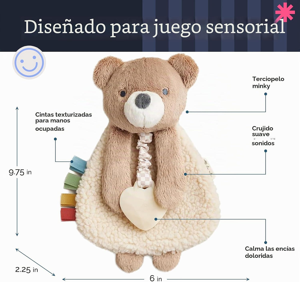 Itzy Ritzy - Itzy Lovey incluye mordedor - Baby Lovey con mordedor,...