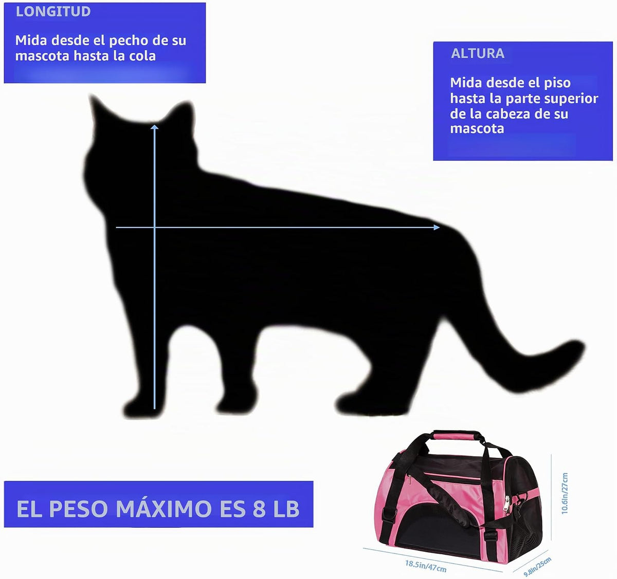 MuchL Transportín para mascotas, transportadores de lados suaves pa...