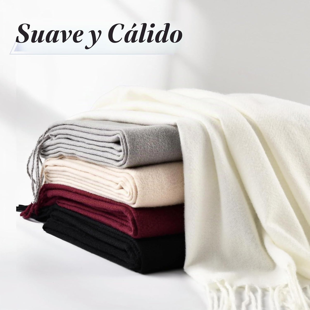 Premillow Bufanda de invierno para mujer, chal de pashmina, bufanda...