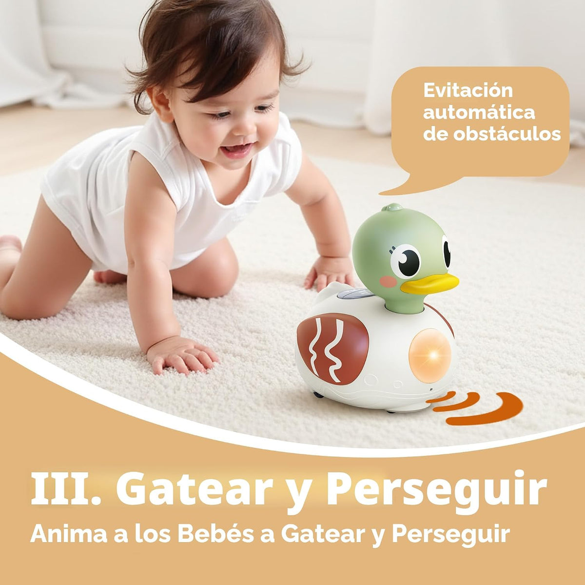 iPlay, iLearn Juguete musical de pato para bebé, juguete para gatea...