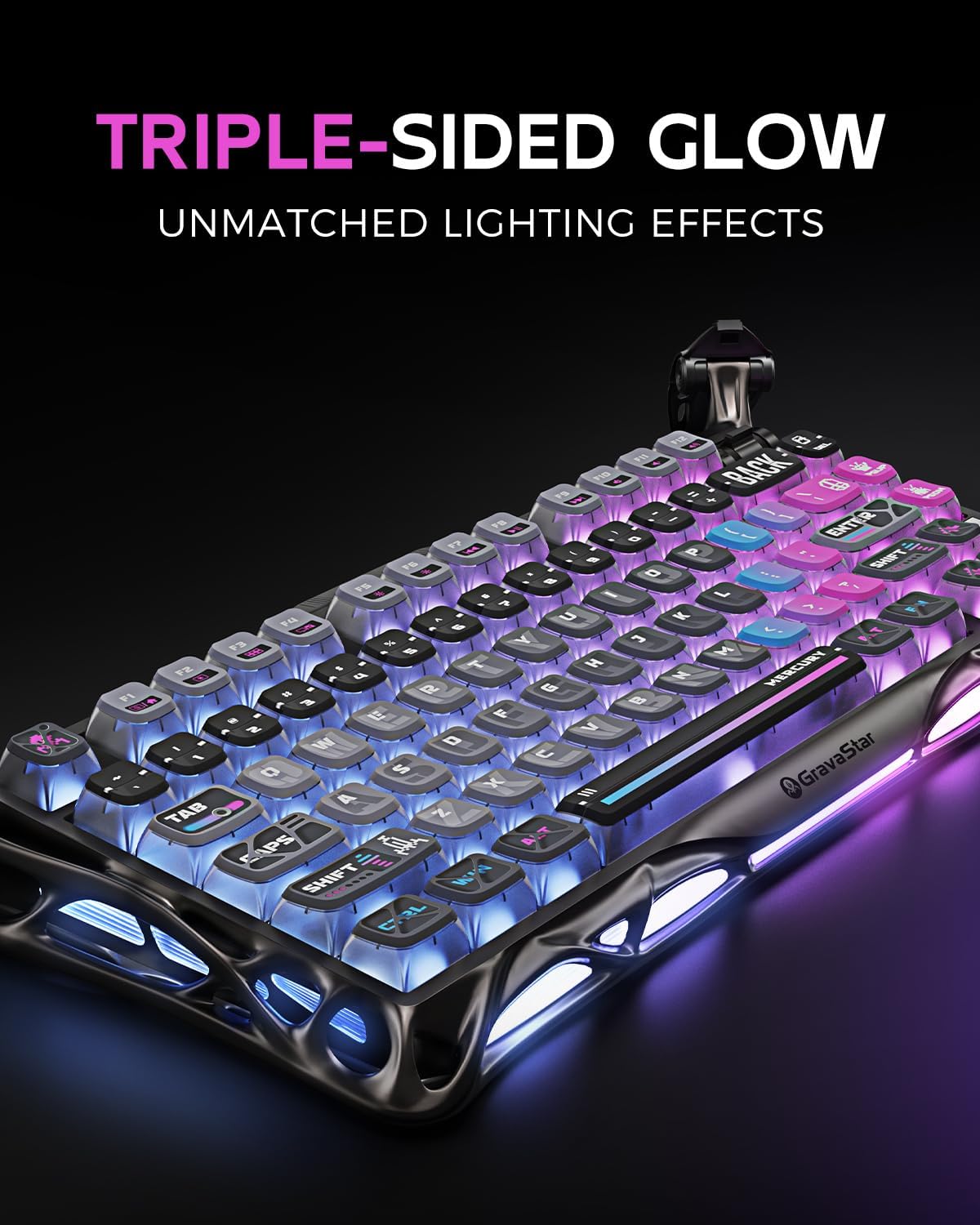Teclado mecánico inalámbrico para juegos GravaStar Mercury K1 Pro,...