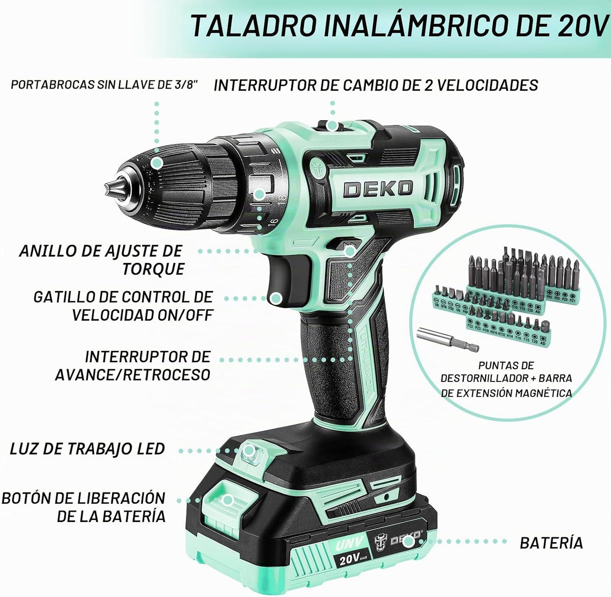 Juego de herramientas de taladro: Caja de herramientas de taladro e...