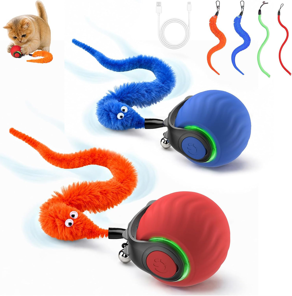 Juguetes interactivos para gatos con sonidos de pájaros y 5 modos d...