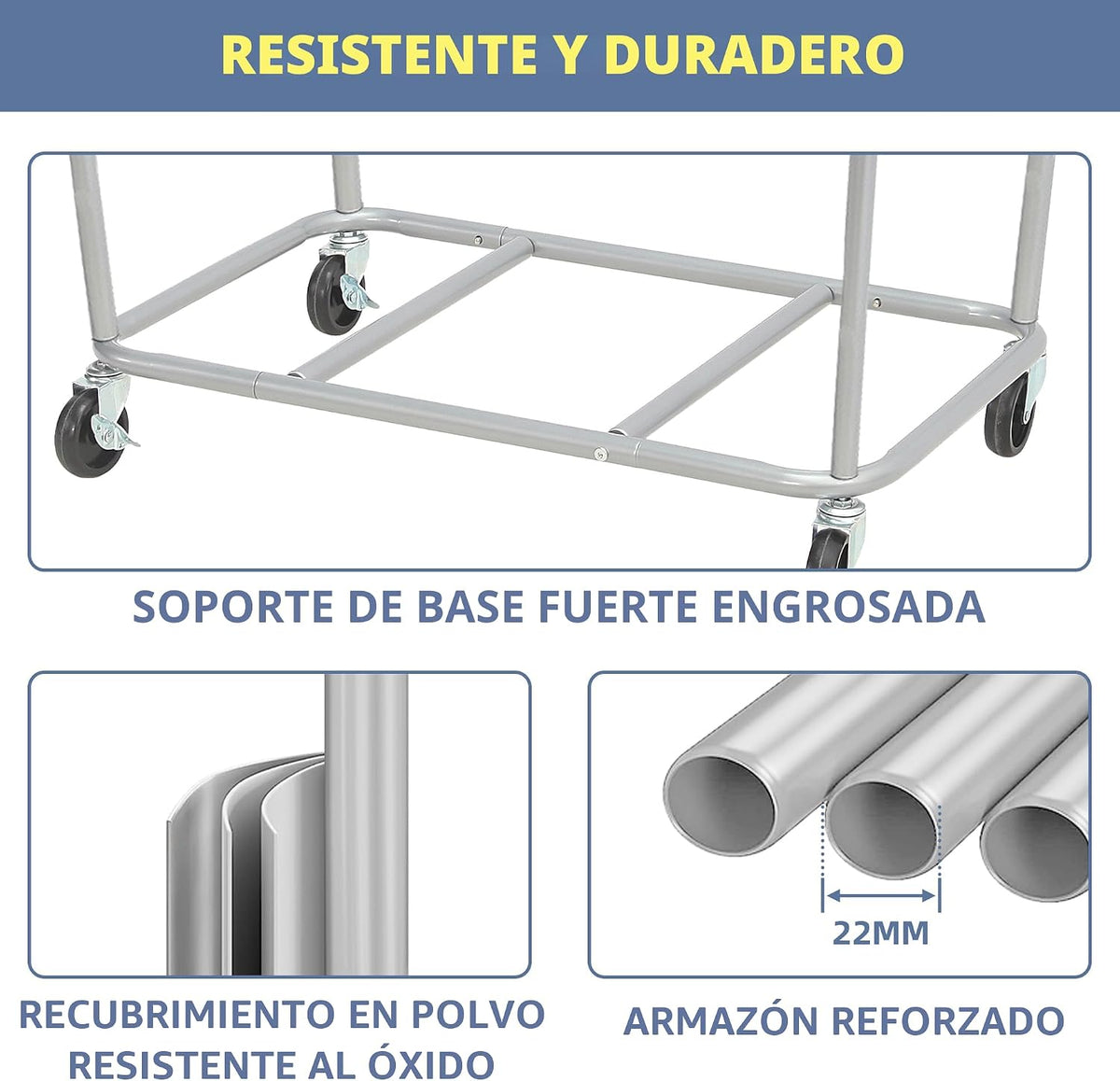 STORAGE MANIAC Cesto de lavandería comercial con marco de acero res...