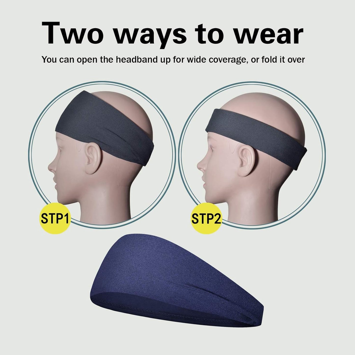 Pilamor Diademas deportivas para hombres (paquete de 5), diadema de...