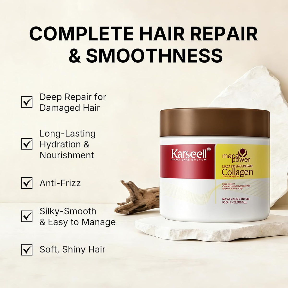 Karseell 100ml 3.38floz Tratamiento capilar de colágeno con aceite...