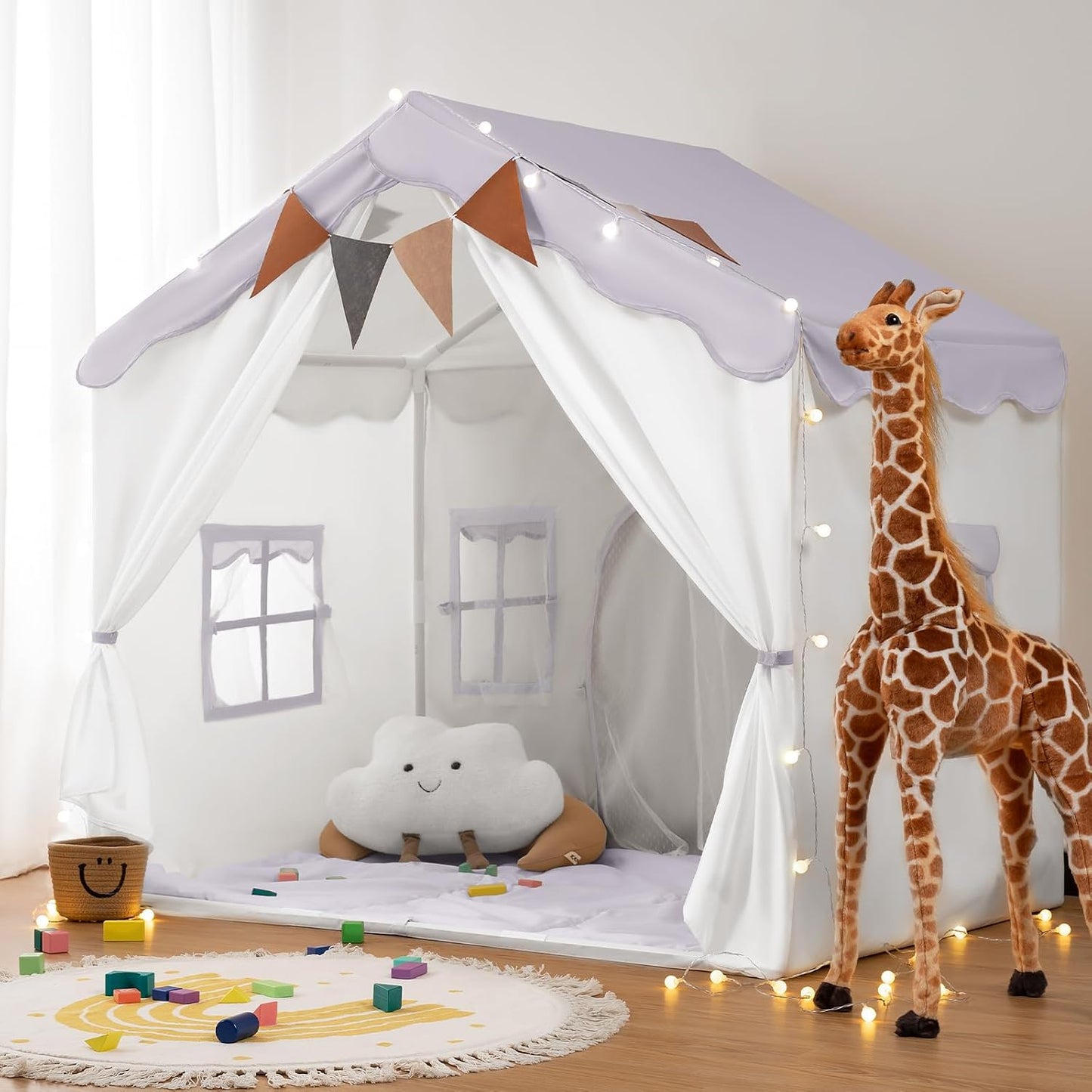 Besrey Tienda de campaña para niños 2 en 1 con alfombrilla acolchad...
