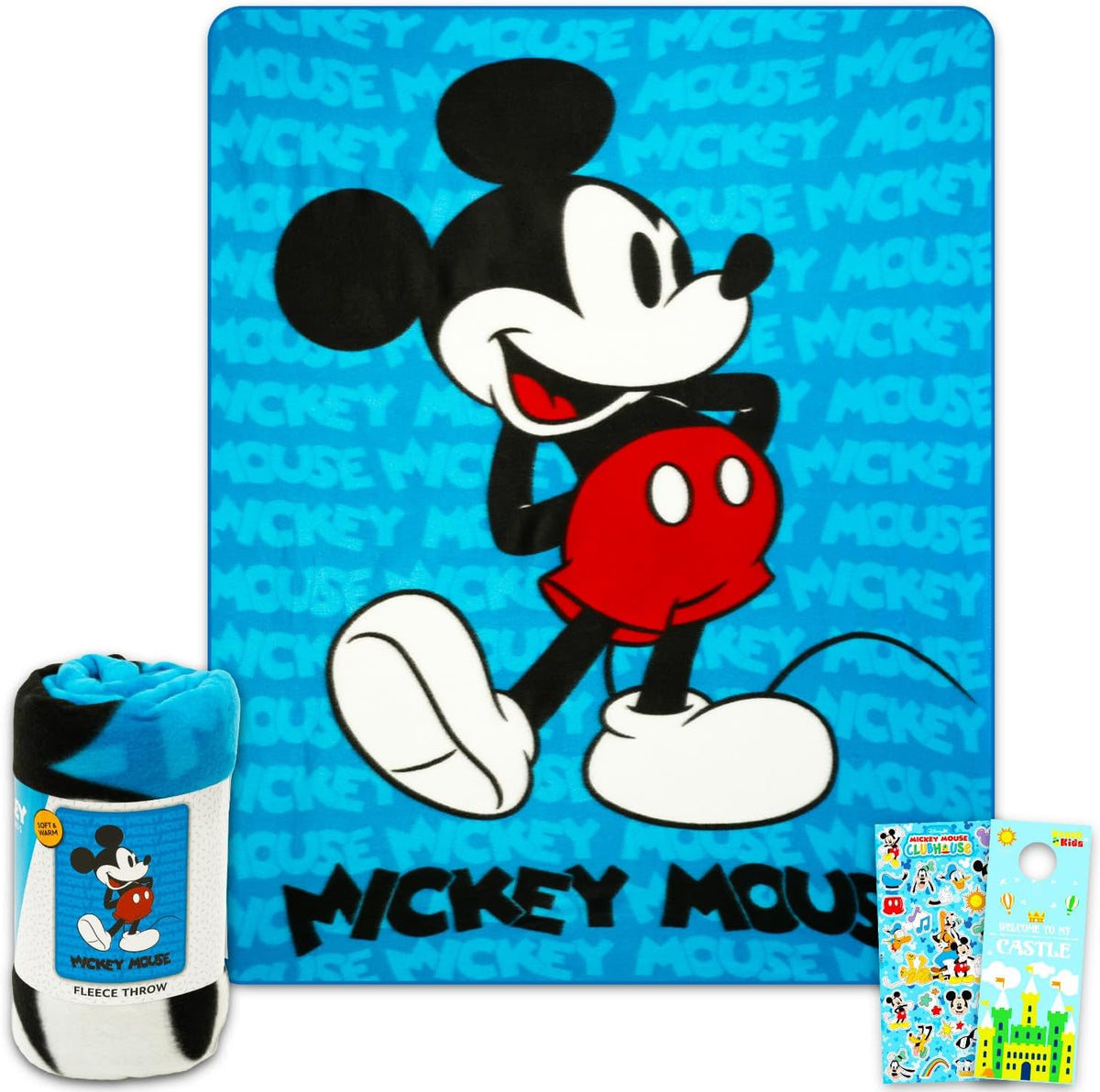 Disney Juego de manta de forro polar de Mickey Mouse - Paquete con...