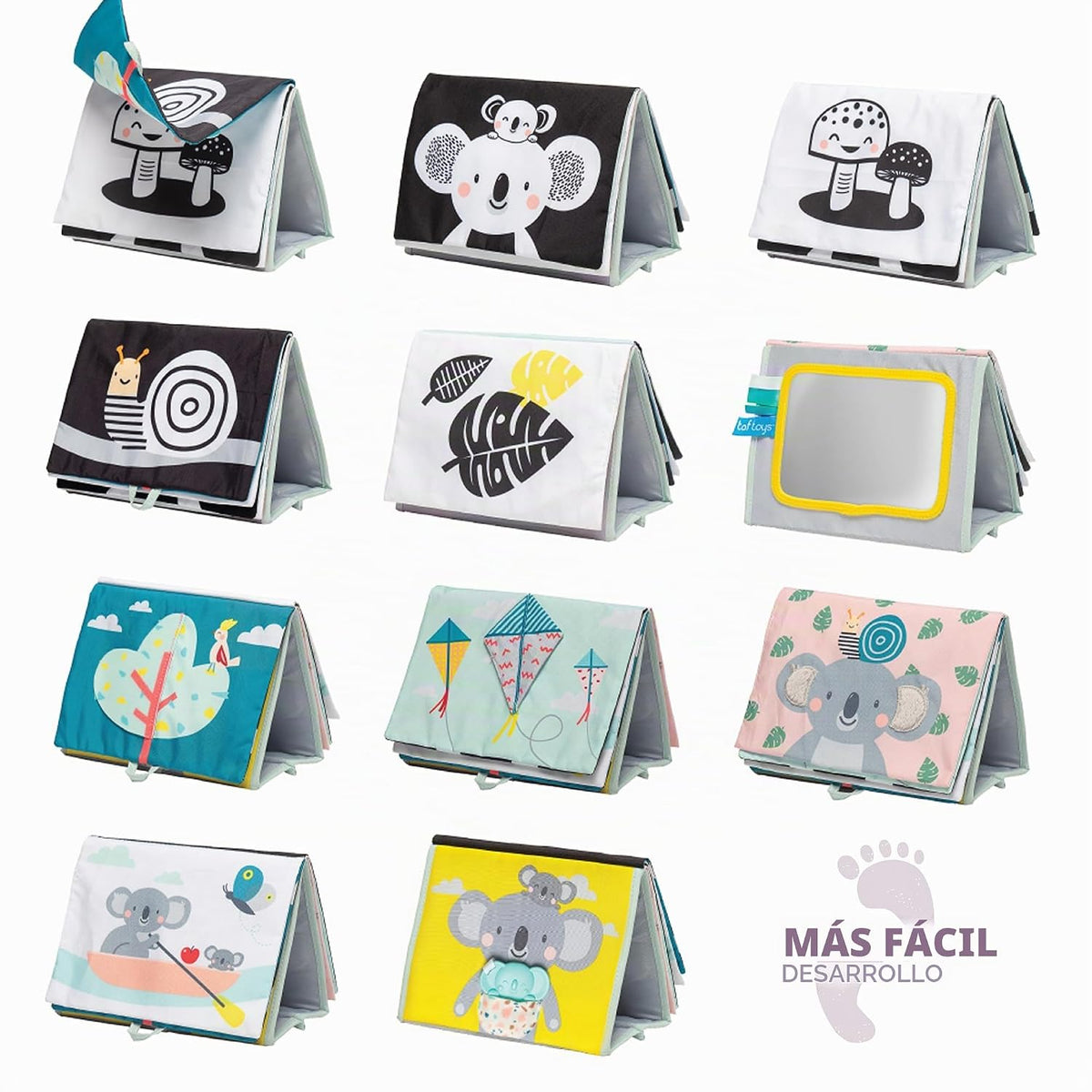 Taf Toys Juguetes para la hora del baño de alto contraste para bebé...