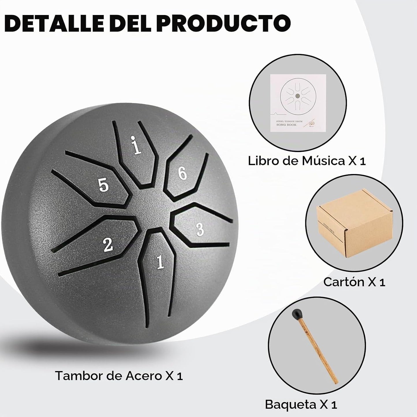 EASTROCK Mini Tambor de Lengua de Acero para Niños de 3 Pulgadas, 6...