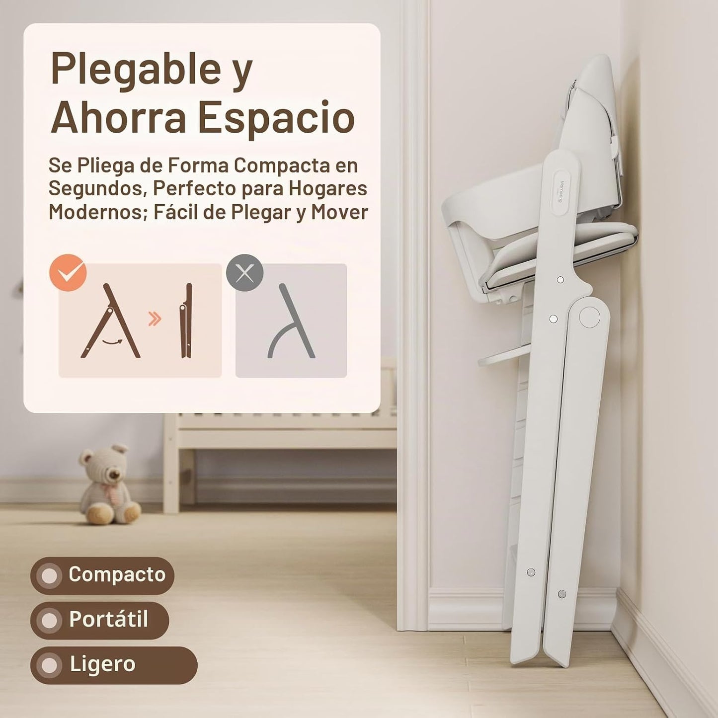 Mamazing GrowPod Pro - Silla alta de madera para bebés de 6 meses a...