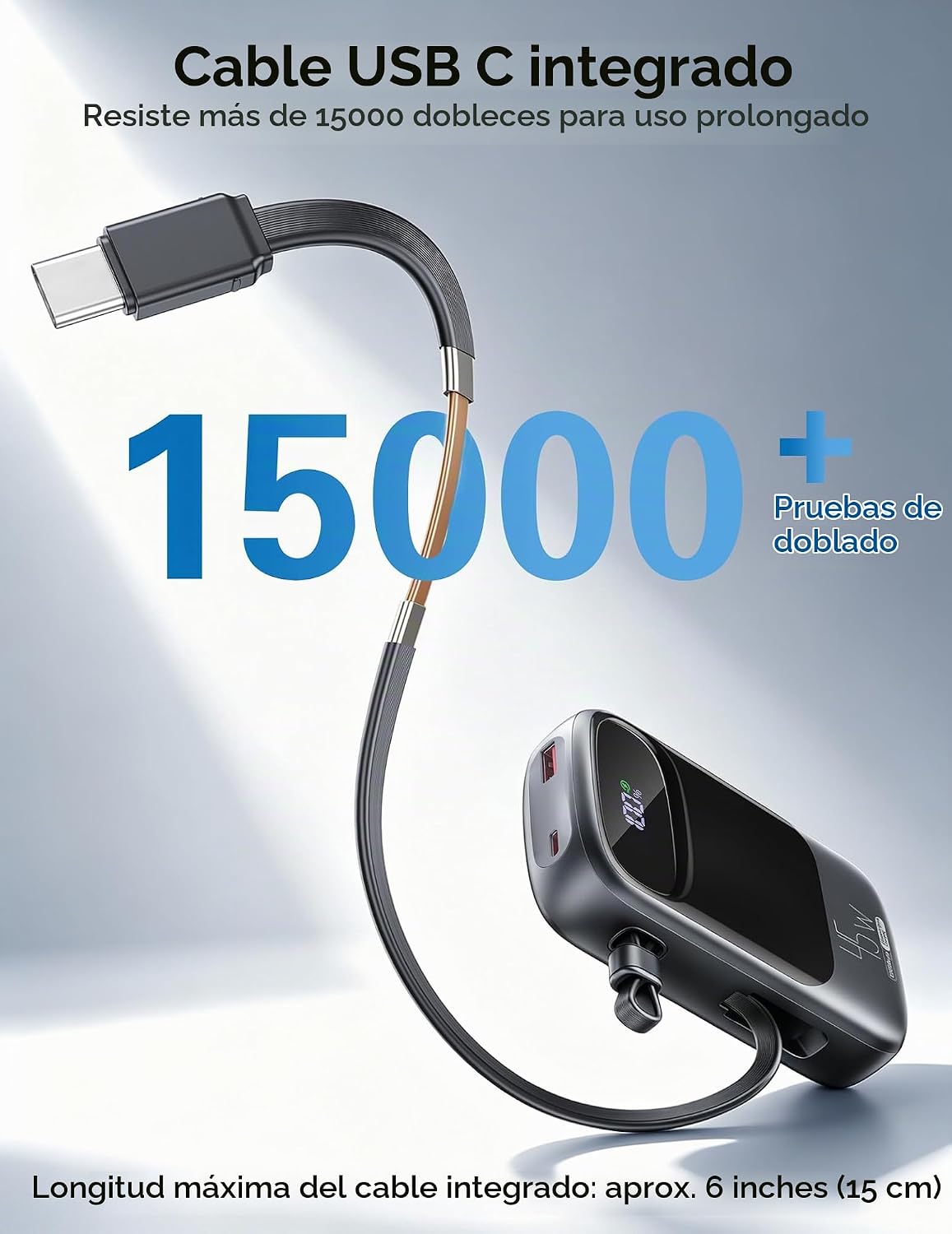 RETMSR Cargador Portátil 20000mAh 45W USB C Carga Rápida, Cable Inc...