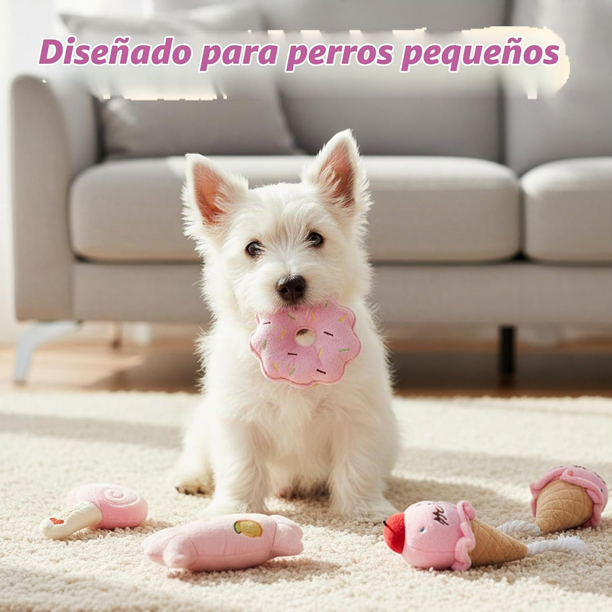 MOSYZEO Juguetes para perros pequeños, bonito juego de juguetes de...