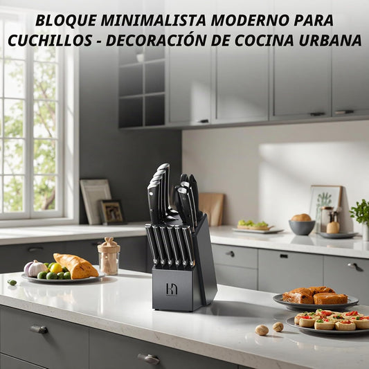 KnifeSaga Juego de cuchillos de cocina de alta calidad, 15 piezas c...