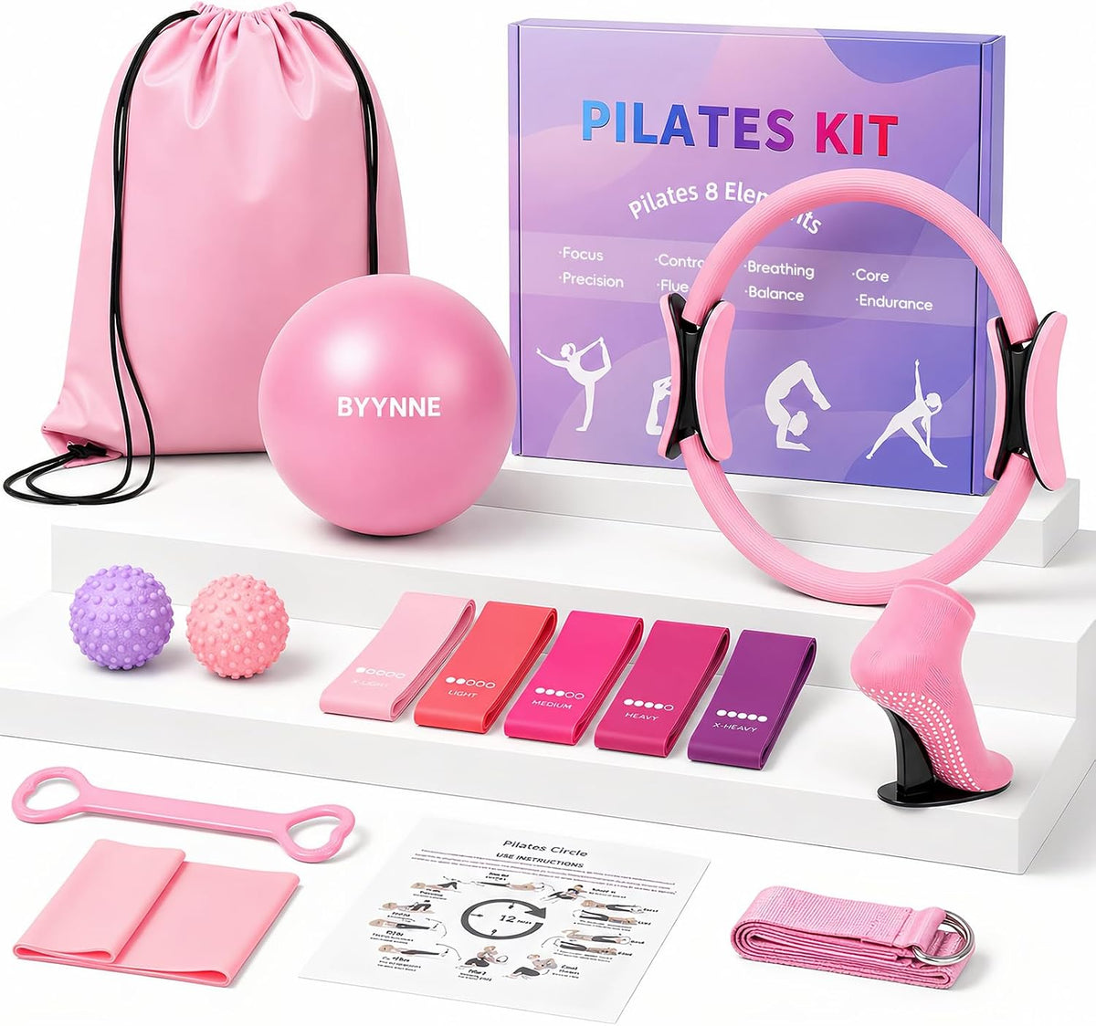 Kit de Pilates para el Hogar para Mujeres - Set de 14 Piezas de Equ...