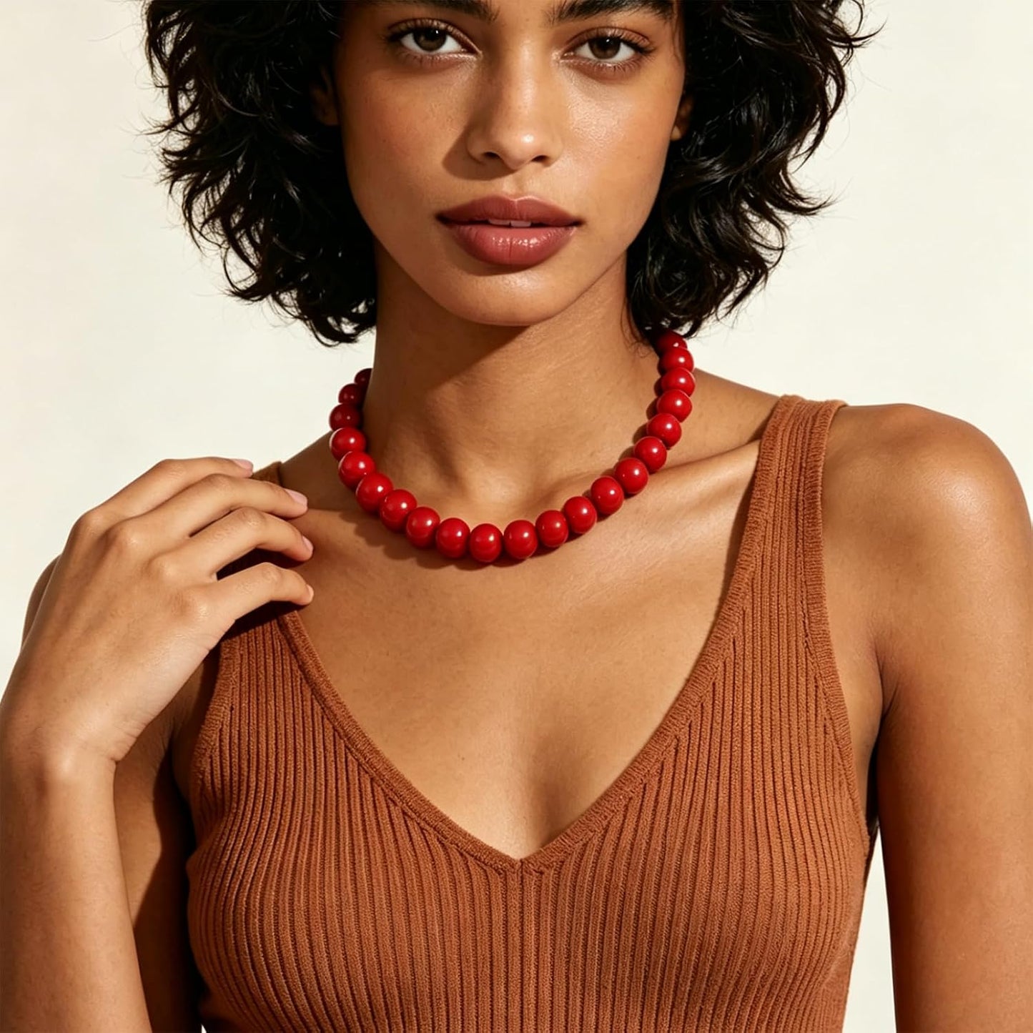 Lsljilidzsw Collar de cuentas gruesas para mujer, 0.631 pulgadas, c...