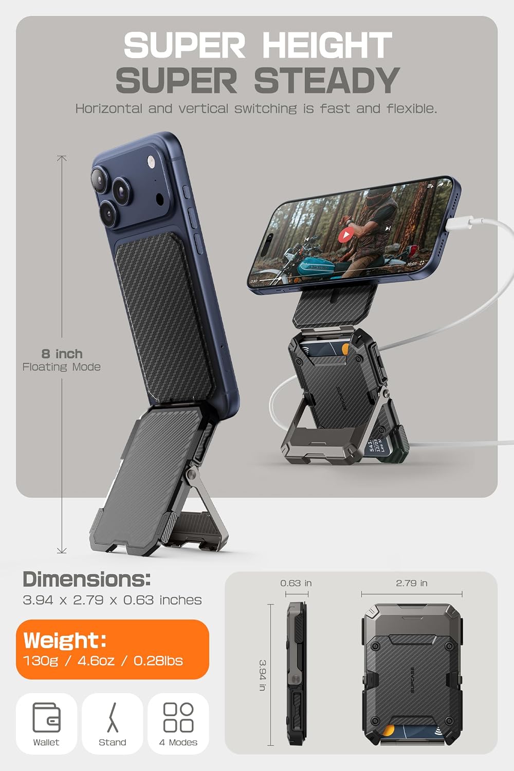 SUPCASE Cartera MagSafe con soporte, cartera magnética para hombres...