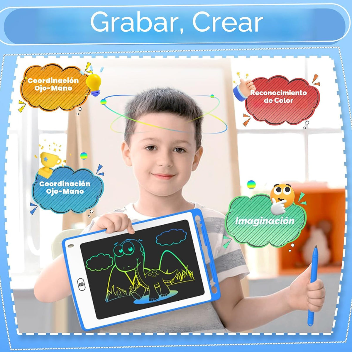 Tableta de Escritura LCD para Niños, Tableta de Dibujo y Pizarra Co...