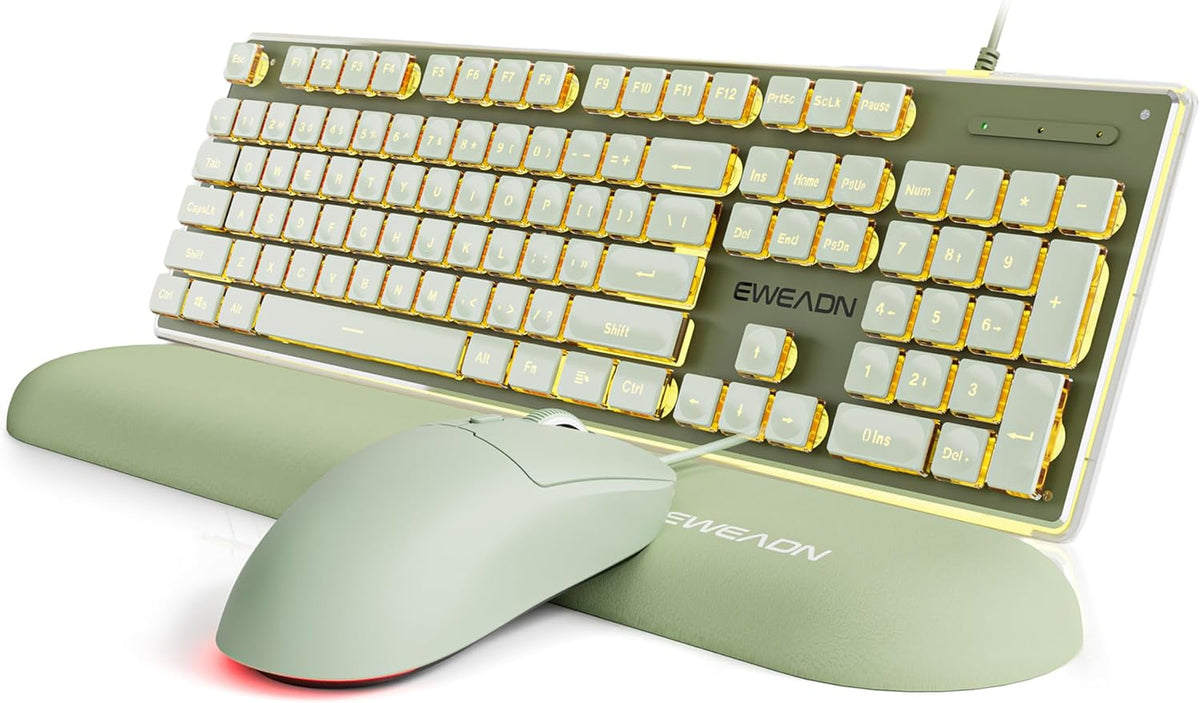 EWEADN GX710S Combo de teclado y mouse con cable con teclas de pudí...